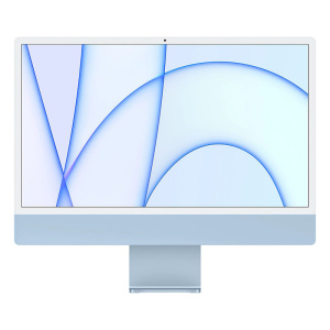 моноблок apple imac 24" retina 4,5k, (m1 8c cpu, 7c gpu), 8 гб, 256 гб ssd, синий (mjv93)