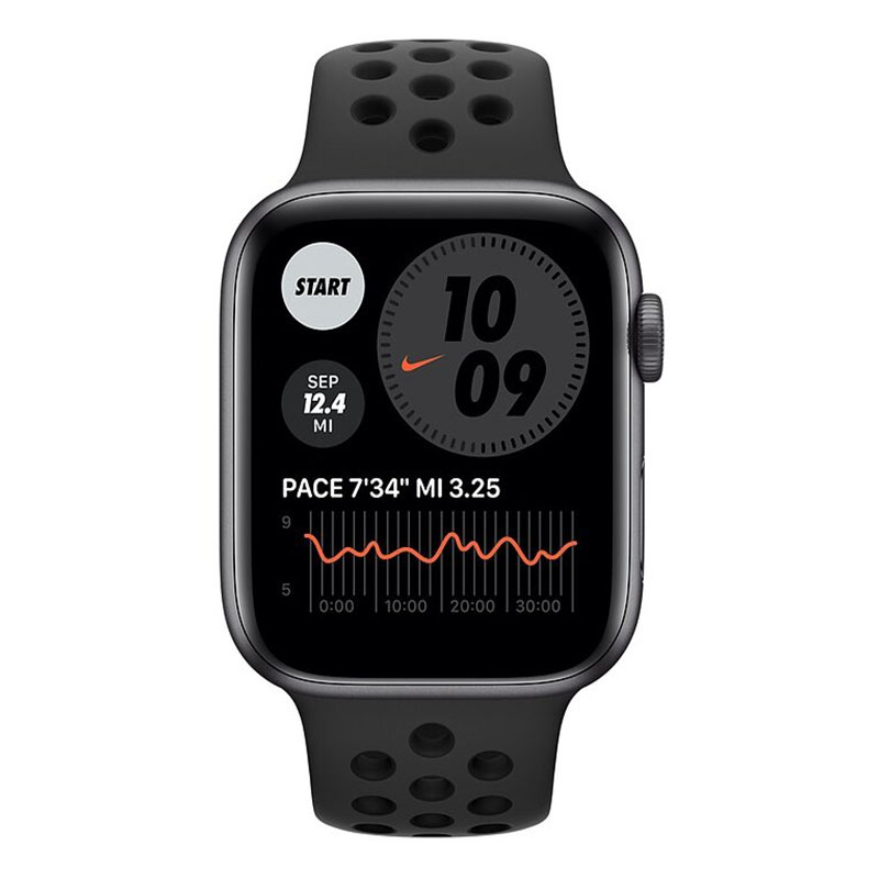 часы apple watch sport 5 nike+ (44mm) space gray (серый космос), ремешок антрацитовый/чёрный (mx3w2)