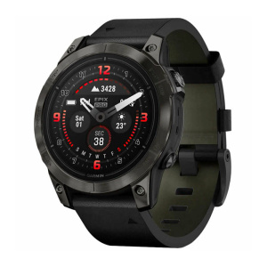 смарт-часы garmin ️️epix pro gen 2 sapphire carbon gray black leather band 47mm (010-02803-30)