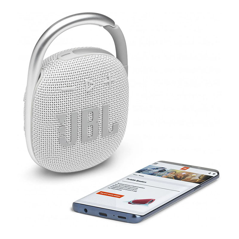 портативная акустика jbl clip 4, 5 вт, белый