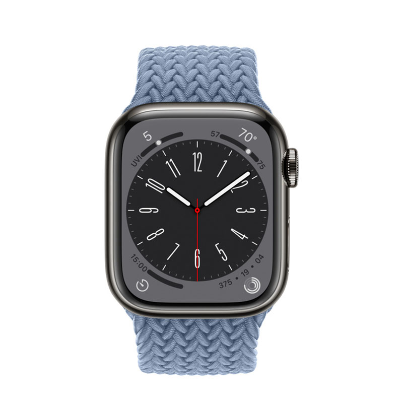 умные часы apple watch series 8 gps 41мм graphite stainless steel case with braided solo loop