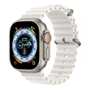 умные часы apple watch ultra gps + cellular 49мм titanium case with white ocean band, белый