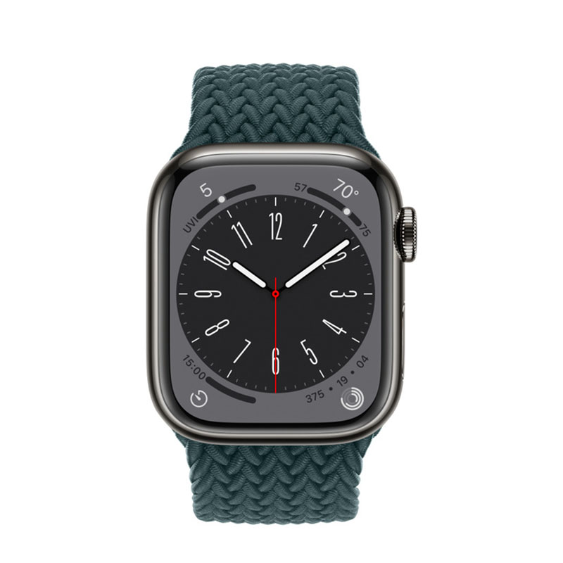 умные часы apple watch series 8 gps 41мм graphite stainless steel case with braided solo loop