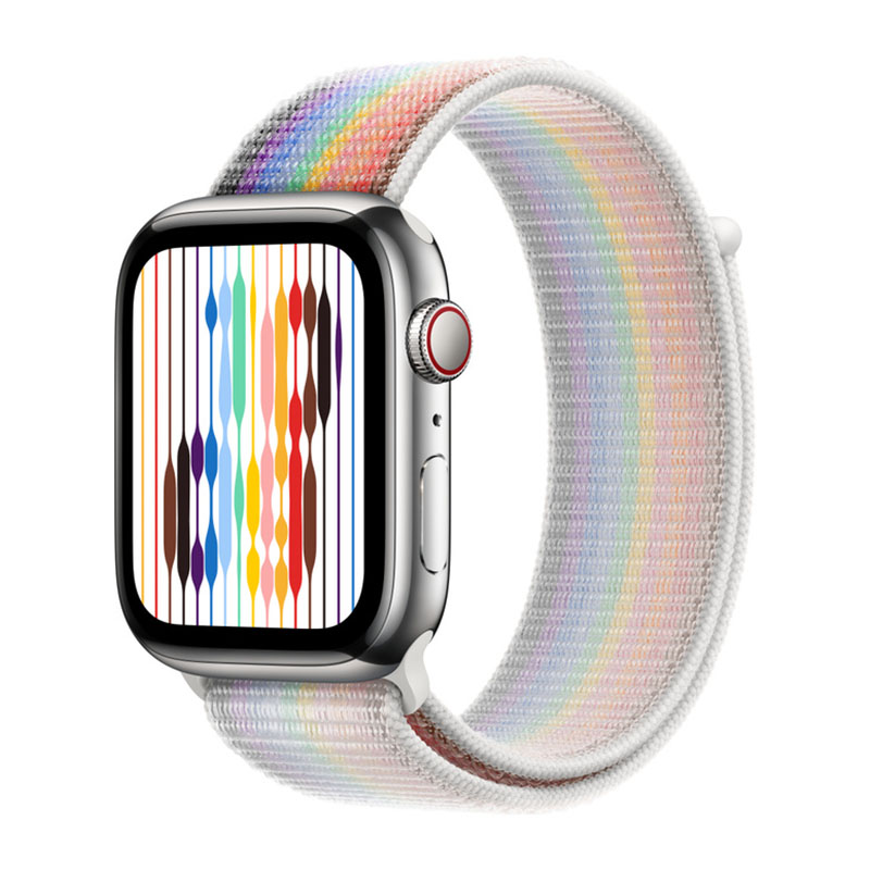 умные часы apple watch series 8 gps + cellular 45мм silver stainless steel case with sport loop