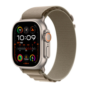 умные часы apple watch ultra 2 (2024) gps + cellular, 49 мм, m, titanium case with olive alpine band, оливковый