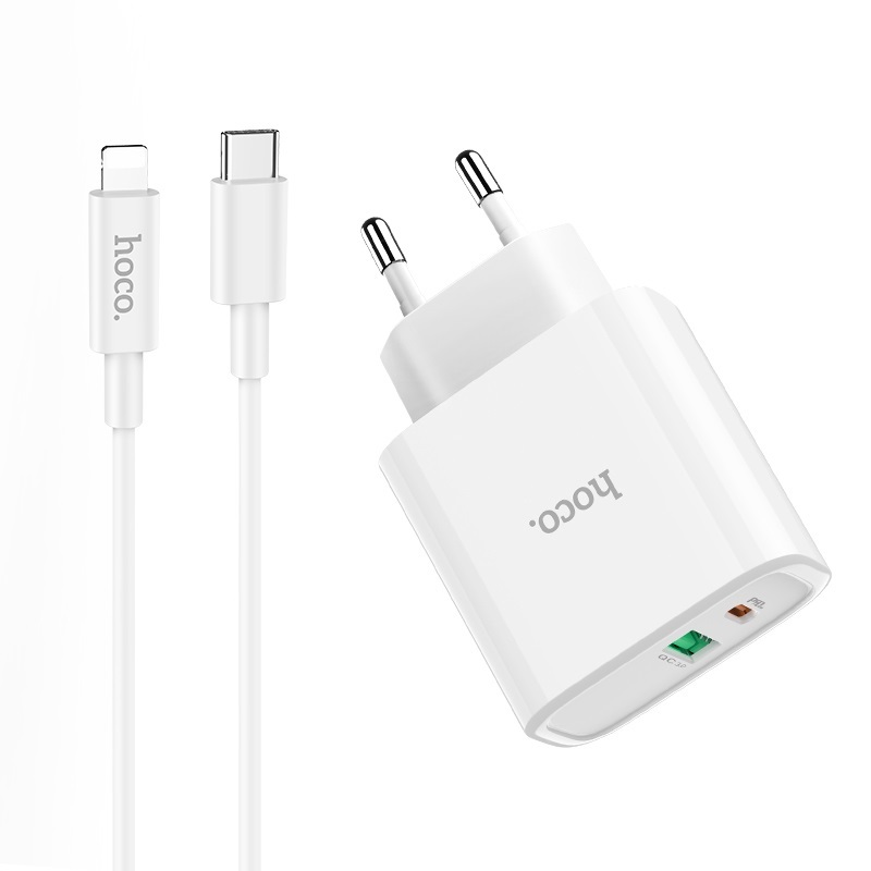 сзу hoco c57a star pd 3.0 + кабель usb-c to lightn