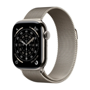 умные часы apple watch series 11 (2025) gps + cellular 42 мм, natural titanium case, milanese loop, natural