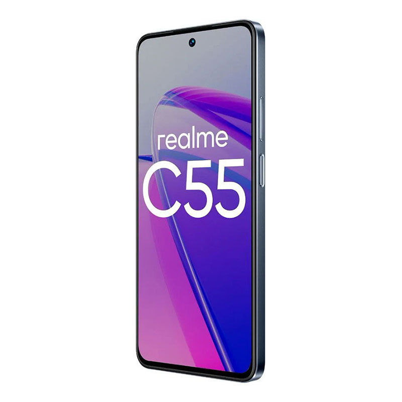 смартфон realme c55 6/128 гб ru, dual nano sim,rainy night, черный