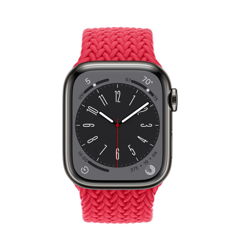 умные часы apple watch series 8 gps 41мм graphite stainless steel case with braided solo loop