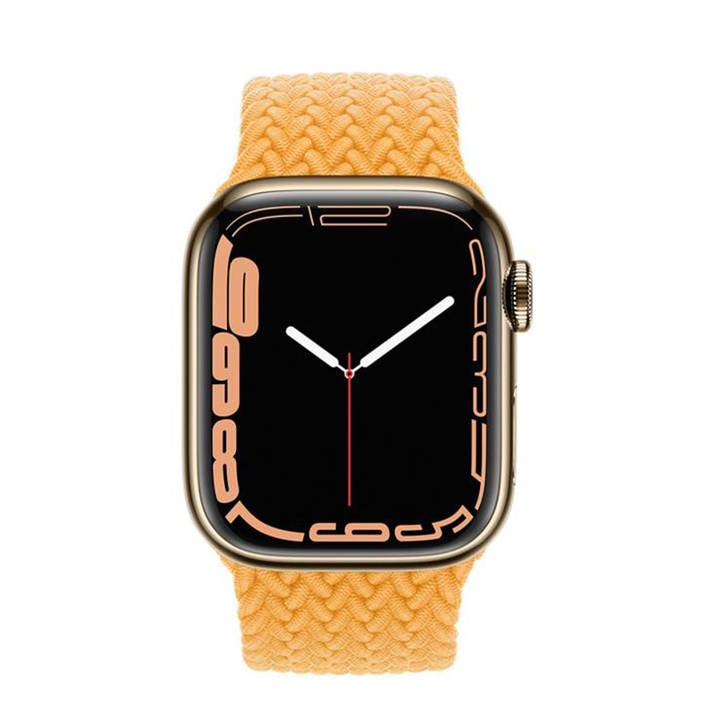 часы apple watch series 7 41 мм gold stainless steel плетеный монобраслет «спелый маис»