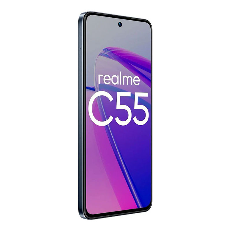 смартфон realme c55 6/128 гб ru, dual nano sim,rainy night, черный