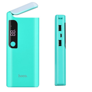 аккумулятор hoco b27-15000mah 2usb+lcd+lamp blue (голубой)