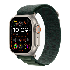 умные часы apple watch ultra 2 (2024) gps + cellular, 49 мм, m, titanium case with green alpine band, зеленый