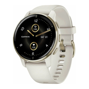 смарт-часы garmin venu 2 plus, cream gold (010-02496-12)