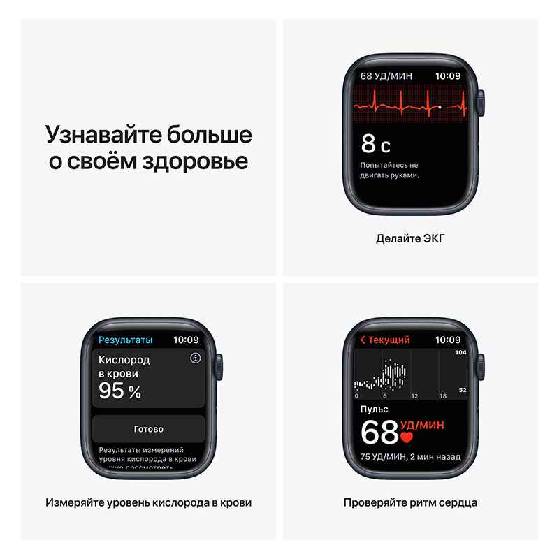 умные часы apple watch nike series 7 gps 45мм aluminum case with sport band антрацитовый/чёрный (mknc3)