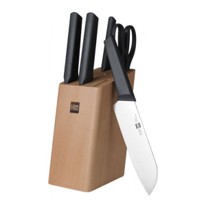 набор ножей с подставкой xiaomi youth edition kitchen stainless steel knife set 6 in 1