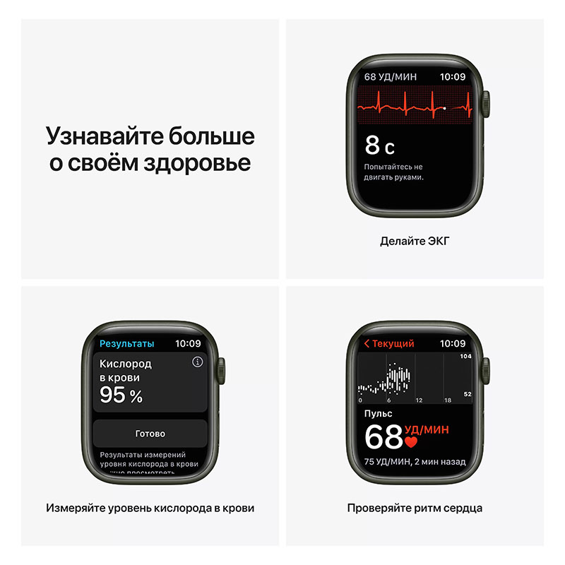 умные часы apple watch series 7 gps 41мм aluminium with sport band зелёный клевер (mkn03)
