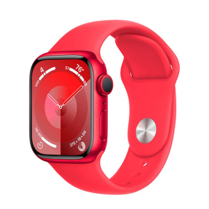 смарт-часы apple watch series 9, 41мм, m/l sport band, (product)red (mrxh3)