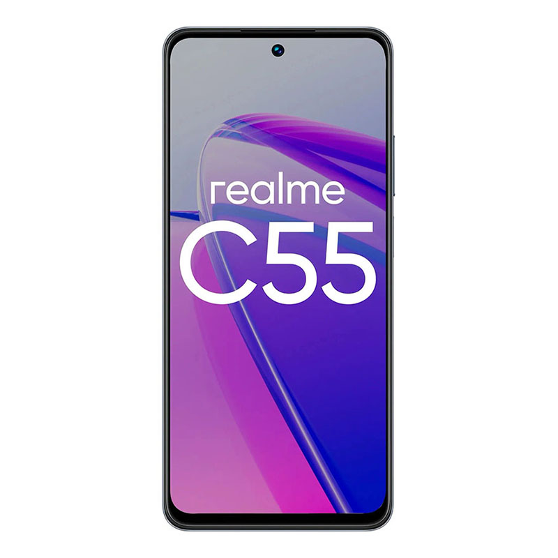 смартфон realme c55 6/128 гб ru, dual nano sim,rainy night, черный