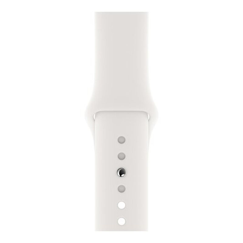 часы apple watch series 5 gps 40mm aluminum case with sport band silver, white (серебристый)