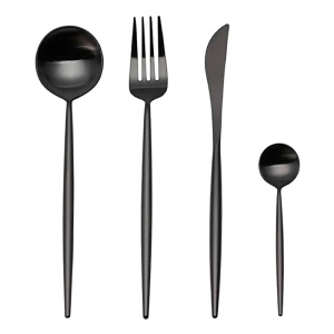 набор столовых приборов maison maxx stainless steel cutlery set (cyz-001h) black