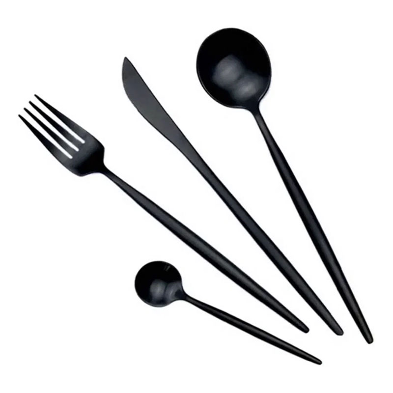 набор столовых приборов maison maxx stainless steel cutlery set (cyz-001h) black