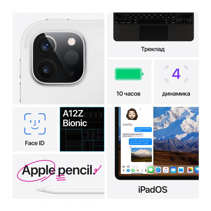 планшет apple ipad pro 12.9 wi-fi + cellular 1tb (2020) space gray (серый космос)