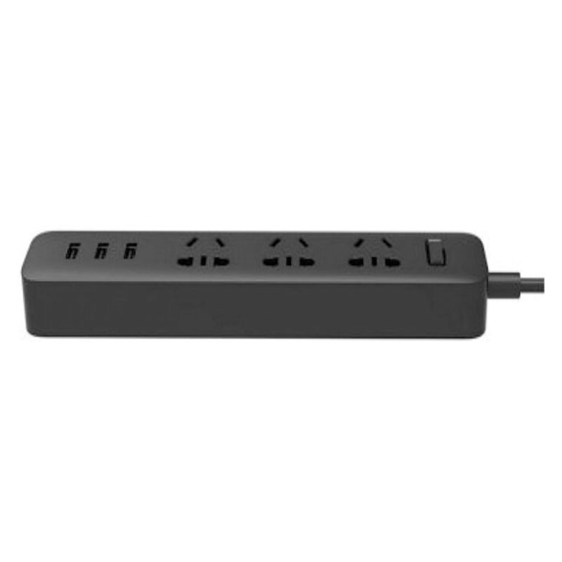 сетевой адаптер xiaomi mi power strip (3 розетки + 3 usb) black (черный)