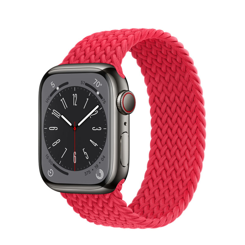 умные часы apple watch series 8 gps 41мм graphite stainless steel case with braided solo loop