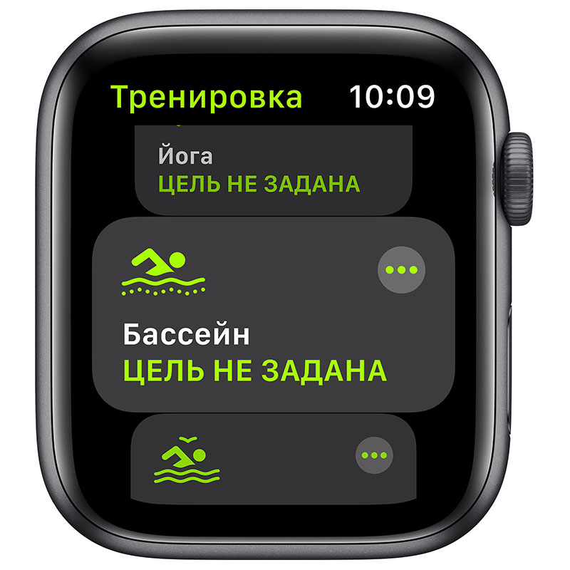 часы apple watch se 40 мм корпус из алюминия цвета серый космос, спортивный ремешок чёрного цвета