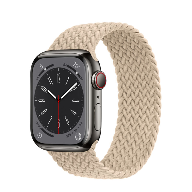 умные часы apple watch series 8 gps 41мм graphite stainless steel case with braided solo loop