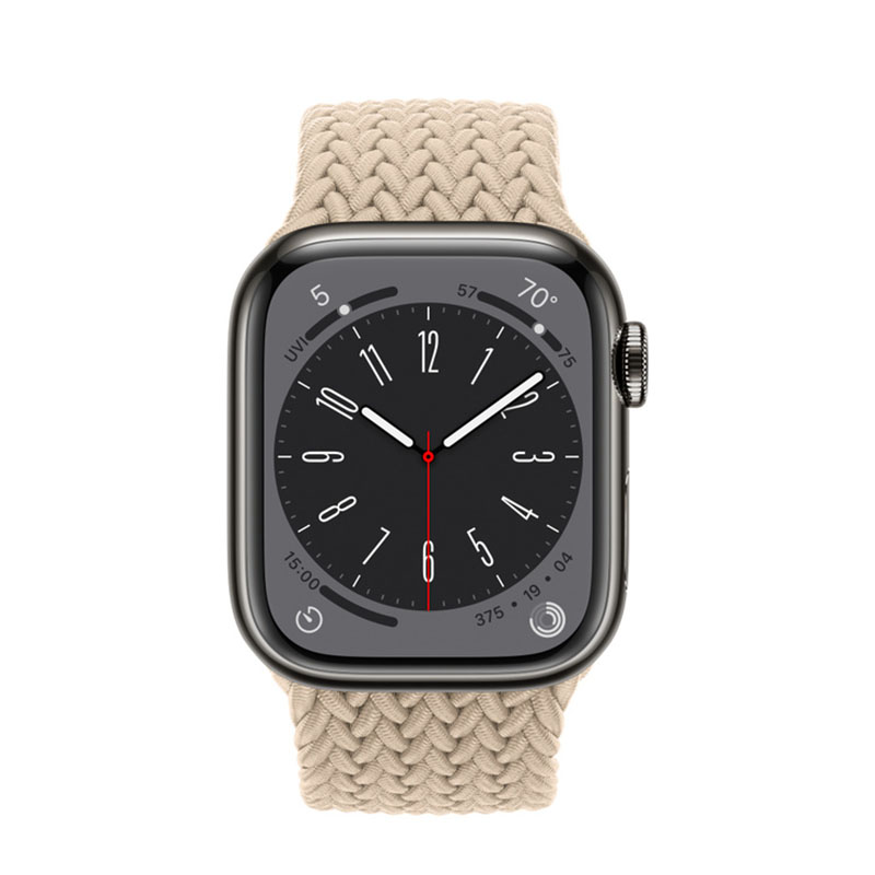 умные часы apple watch series 8 gps 41мм graphite stainless steel case with braided solo loop