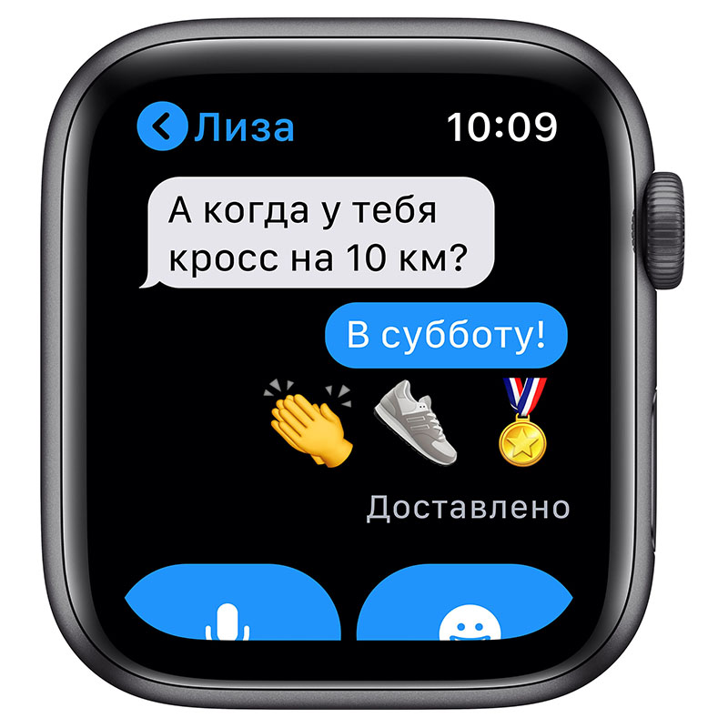 часы apple watch nike se 44 мм корпус из алюминия цвета серый космос, спортивный ремешок nike цвета антрацитовый/чёрный