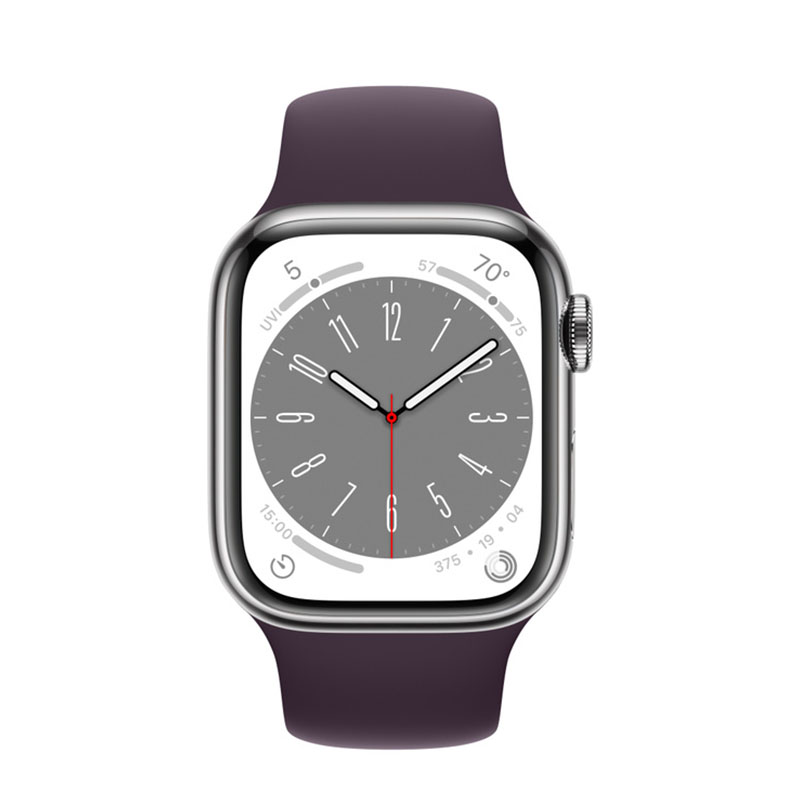 умные часы apple watch series 8 gps + cellular 41мм silver stainless steel case with sport band