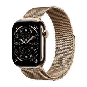умные часы apple watch series 11 (2025) gps + cellular 42 мм, gold titanium case, milanese loop, gold
