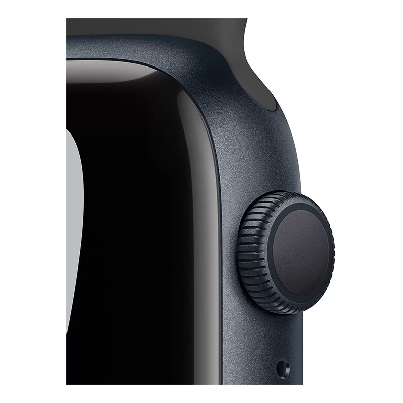 умные часы apple watch nike series 7 gps 45мм aluminum case with sport band антрацитовый/чёрный (mknc3)