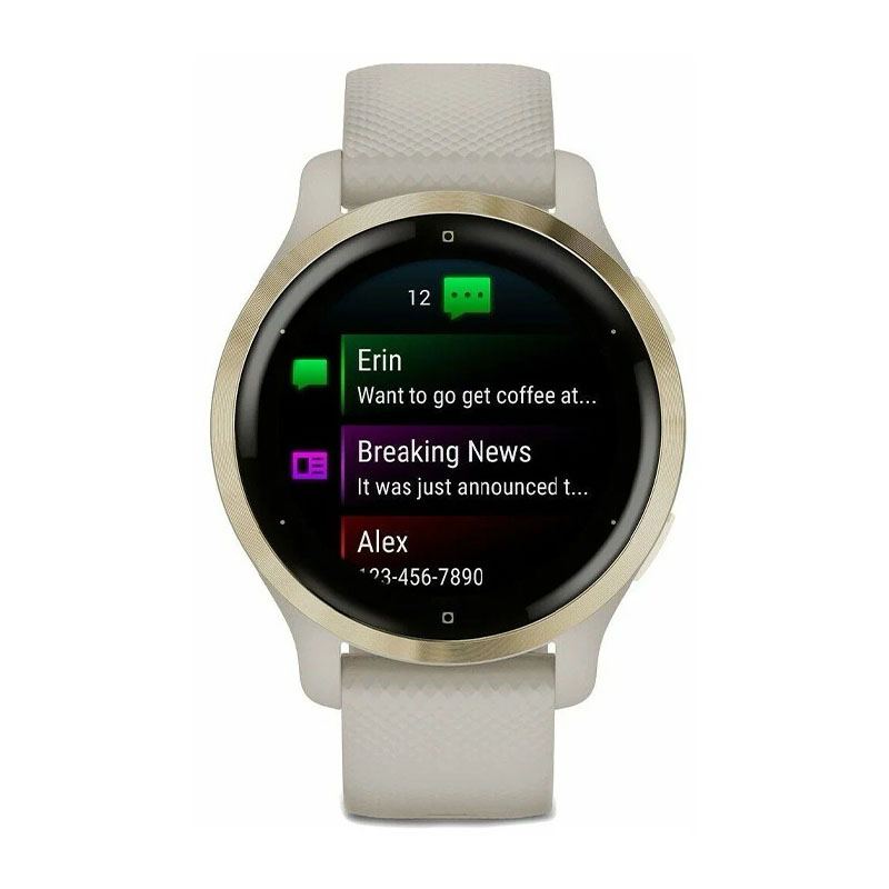 смарт-часы garmin venu 2 plus, cream gold (010-02496-12)