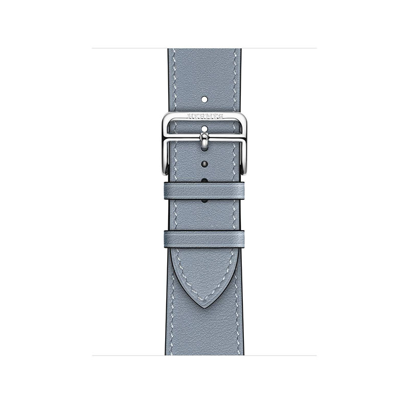 часы apple watch series 7 hermes 41 мм с кожаным ремешком голубого цвета