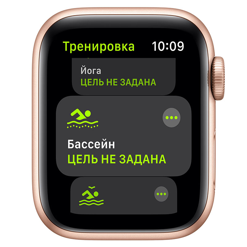 часы apple watch se 44 мм корпус из алюминия золотого цвета, спортивный ремешок цвета розовый песок