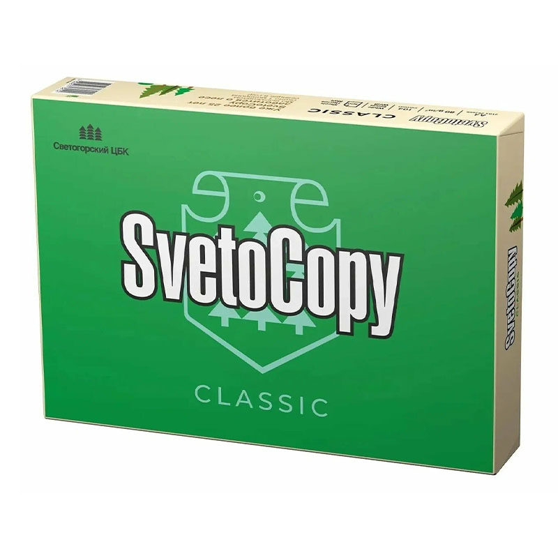 бумага а4 офисная svetocopy a4 classic 80г/м2, 500 л белая