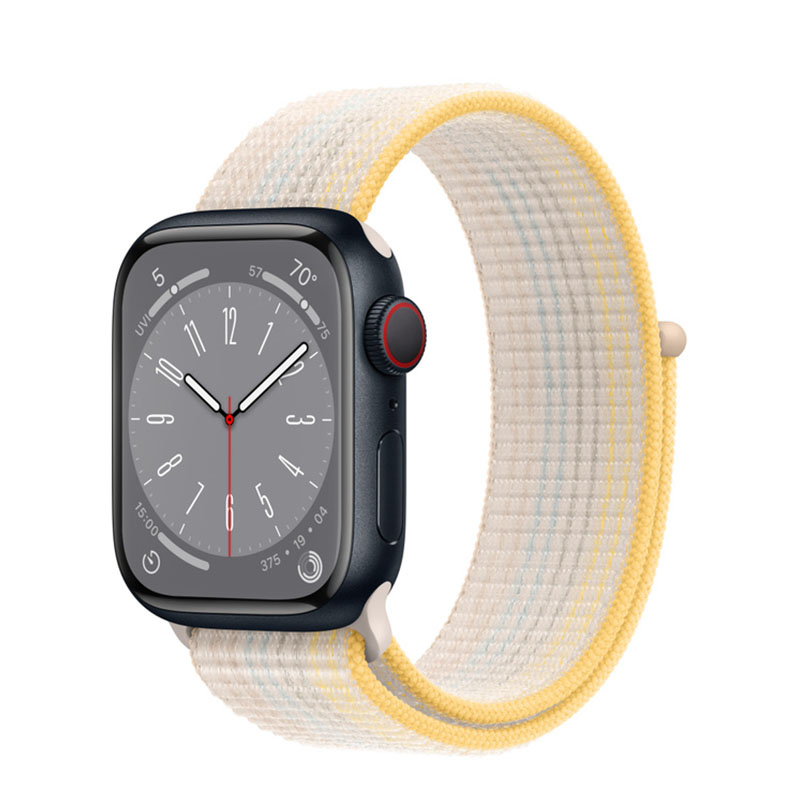 умные часы apple watch series 8 gps + cellular 41мм midnight aluminum case with sport loop