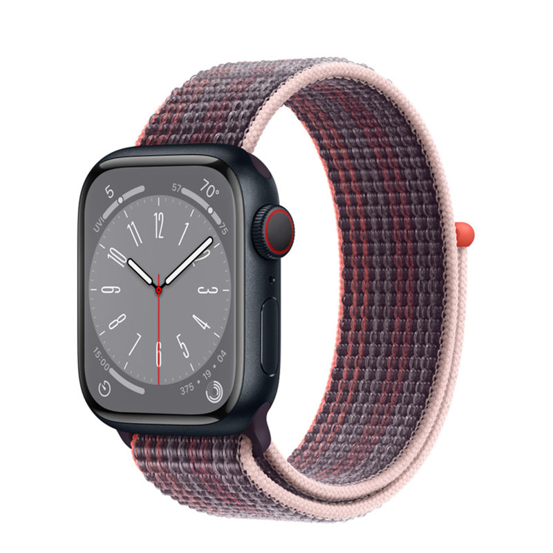 умные часы apple watch series 8 gps + cellular 41мм midnight aluminum case with sport loop