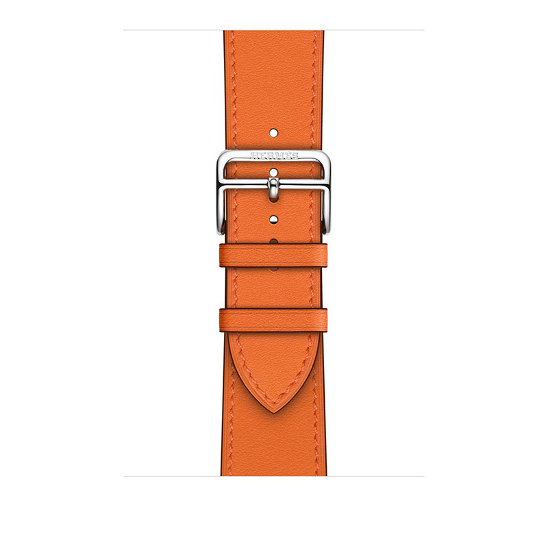 часы apple watch series 7 hermes 45 мм с кожаным ремешком оранжевого цвета