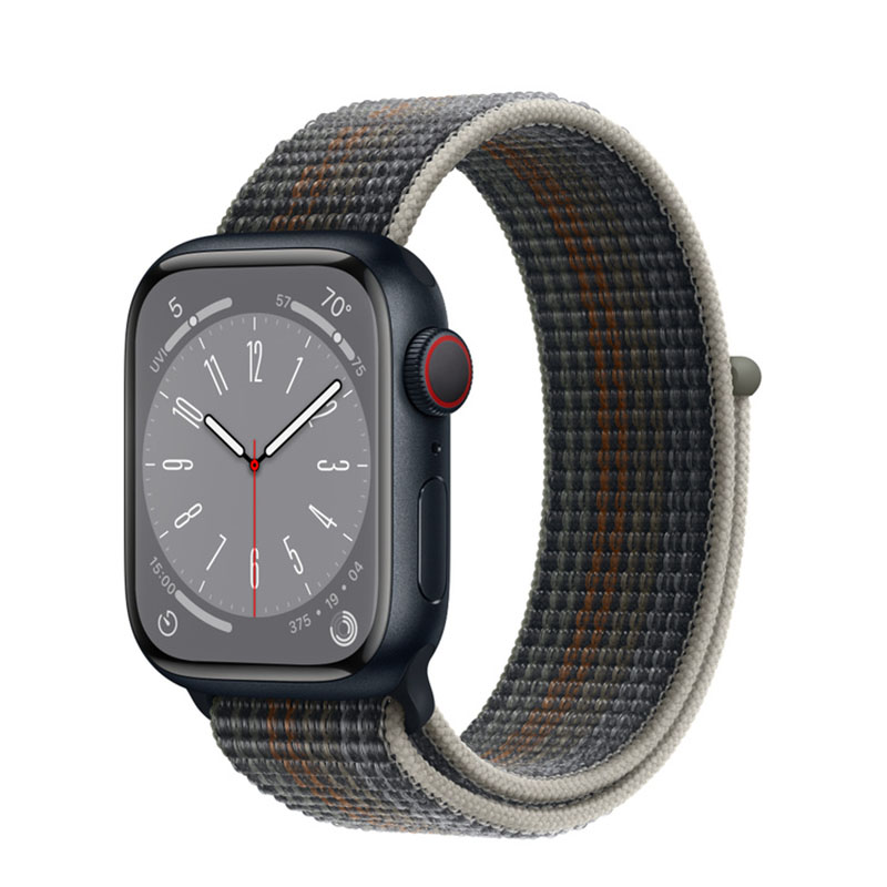 умные часы apple watch series 8 gps + cellular 41мм midnight aluminum case with sport loop