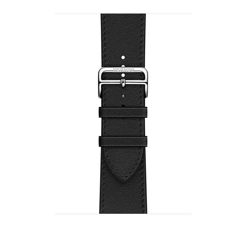 часы apple watch series 7 hermes 45 мм ремешок из черной кожи с раскладывающейся застёжкой