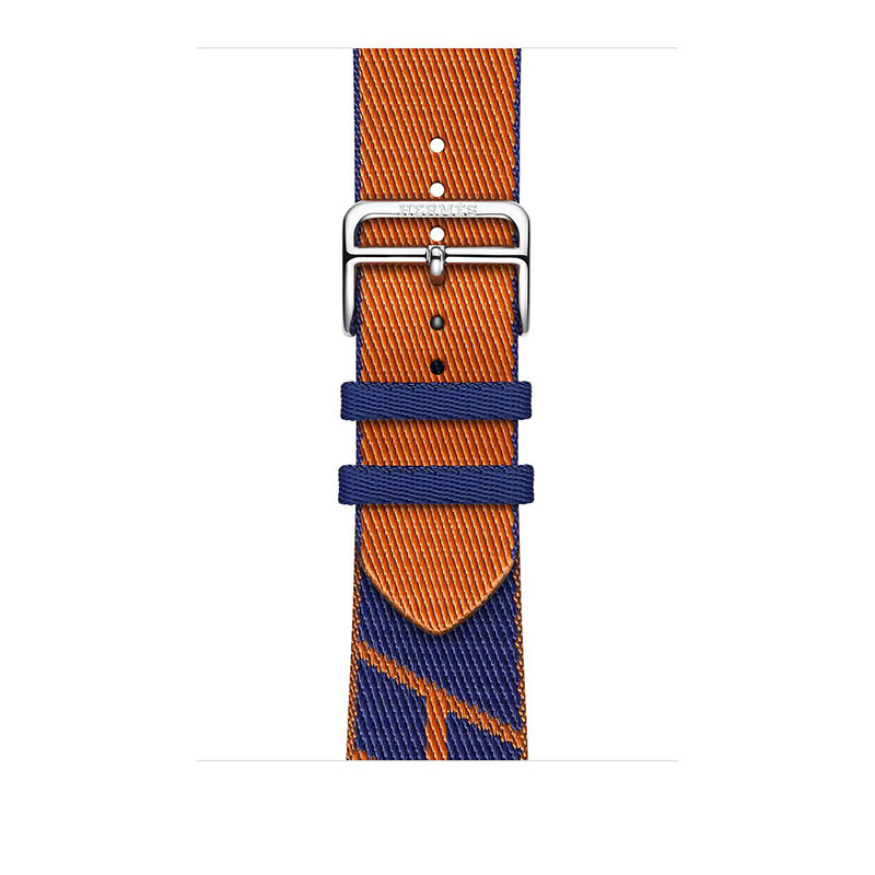 часы apple watch series 7 hermes 45 мм с нейлоновым ремешком синий сапфир/оранжевый
