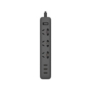 сетевой адаптер xiaomi mi power strip (3 розетки + 3 usb) black (черный)