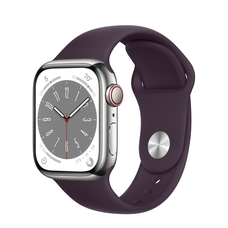 умные часы apple watch series 8 gps + cellular 41мм silver stainless steel case with sport band
