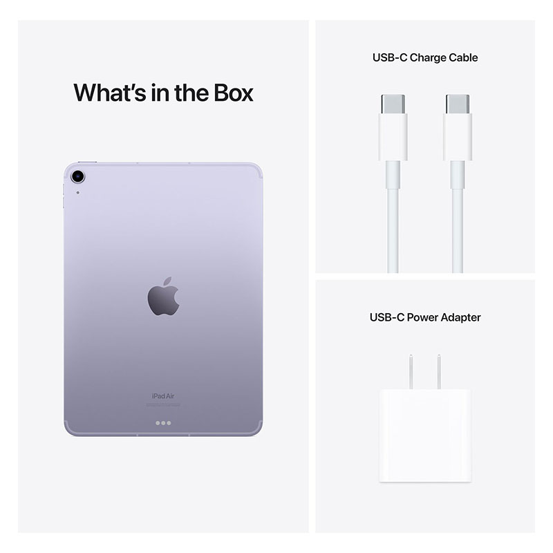 планшет apple ipad air (2022) 64 гб wi-fi + cellular purple (mme93ll/a)