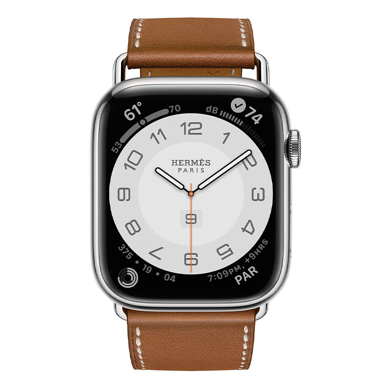 часы apple watch series 7 hermes 45 мм с кожаным ремешком цвета fauve